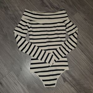 Dynamite Off-Shoulder Striped Bodysuit / Size XS